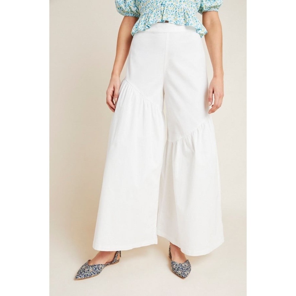 NWT By Anthropologie Corfu Wide Leg Pant white color sz 2